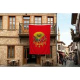 Punto Dizayn Kırmızı Osmanlı Imparatorluğu Sancağı Bayrağı 140GR Premium Raşel Kumaş 300X450CM