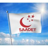 Punto Dizayn Kırmızı Saadet Partisi Bayrağı Premium Raşel Kumaş 70X105 cm
