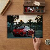 Punto Dizayn Kırmızı Spor Araba Tasarımı 240 Parça Ahşap Puzzle Ahşap Kutuda MPY60051