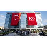 Punto Dizayn Kırmızı Türkiye Cumhuryetinin 100.YILI Bayrak ve Türk Bayrağı Premium Raşel Kumaş 2'li Set 10X15 Metre ATA53