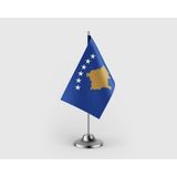 Punto Dizayn Kosova Devleti Tekli Saten Masa Bayrağı Seti