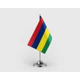 Punto Dizayn Mauritius Ülkesi Tekli Saten Masa Bayrağı Seti