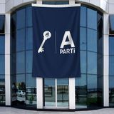 Punto Dizayn Mavi Anahtar Parti Bayrağı 140GR Premium Raşel Kumaş 400X600CM