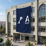 Punto Dizayn Mavi Anahtar Parti Bayrağı 140GR Premium Raşel Kumaş 6x9 Metre