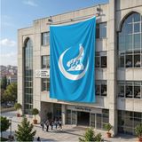 Punto Dizayn Mavi Bozkurt Hilal Bayrağı 140GR Premium Raşel Kumaş 6x9 Metre