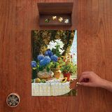 Punto Dizayn Mavi Ortanca Çiçekler - Renkli Çiçekler Tasarımı 240 Parça Ahşap Puzzle Ahşap Kutuda PD00425