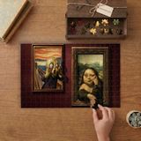 Punto Dizayn Mona Lisa ve Çığlık Tablosu Komik Karikatürü Tasarımı 240 Parça Ahşap Puzzle Ahşap Kutuda MPY50146