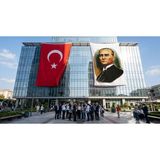 Punto Dizayn Mustafa K. Atatürk Portresi Bayrak ve Türk Bayrağı Premium Raşel Kumaş 2'li Set 10X15 Metre ATA12