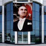 Punto Dizayn Mustafa Kemal Atatürk Altın Imzalı Poster Bayrak Raşel Kumal 4x6 Metre ATA15