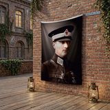 Punto Dizayn Mustafa Kemal Atatürk Altın Imzalı Poster Poster Bayrak Raşel Kumaş 100X150 cm ATA42