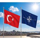Punto Dizayn Nato Bayrağı ve Alpaka Kumaş Türk Bayrağı 2'li Set 70X105CM