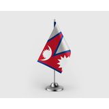 Punto Dizayn Nepal Devleti Tekli Saten Masa Bayrağı Seti