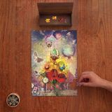 Punto Dizayn Orman - Doğa - Kelebek - Çiçekler Tasarımı 240 Parça Ahşap Puzzle Ahşap Kutuda PD00494
