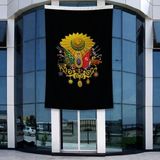 Punto Dizayn Osmanlı Devleti Arması Bayrağı 140GR Premium Raşel Kumaş 400X600CM