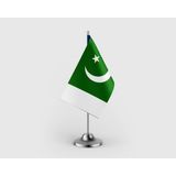 Punto Dizayn Pakistan Islam Cumhuriyeti Tekli Saten Masa Bayrağı Seti