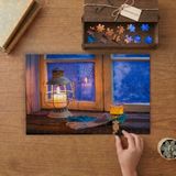 Punto Dizayn Pencere Kenarında Gaz Lambası - Kış Manzarası Tasarımı 240 Parça Ahşap Puzzle Ahşap Kutuda MPY10193