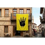 Punto Dizayn Rabia -(Tek Vatan -Devlet -Bayrak -Millet ) Bayrağı 140GR Premium Raşel Kumaş 300X450CM