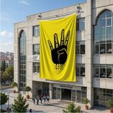Punto Dizayn Rabia -Tek Vatan -Devlet -Bayrak -Millet Bayrağı 140GR Premium Raşel Kumaş 6x9 Metre