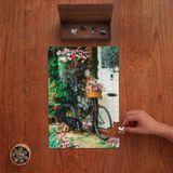 Punto Dizayn Rengarenk Çiçekler ve Bisiklet Tasarımı 240 Parça Ahşap Puzzle Ahşap Kutuda PD00418