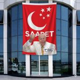 Punto Dizayn Saadet Partisi Bayrağı ve Necmettin Erbakan 140GR Premium Raşel Kumaş Bayrak 4x6 Metre