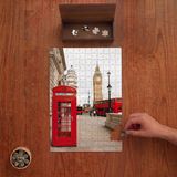 Punto Dizayn Saat Kulesi - Telefon Kulübesi - Londra Tasarımı 240 Parça Ahşap Puzzle Ahşap Kutuda PD00522