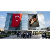 Punto Dizayn Selam Veren Ulu Önder Gazi Mustafa Kemal Atatürk Bayrak ve Türk Bayrağı Premium Raşel Kumaş 2'li Set 10X15 Metre ATA63