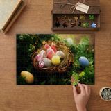 Punto Dizayn Sepette Renkli Paskalya Yumurtaları Tasarımı 240 Parça Ahşap Puzzle Ahşap Kutuda MPY40220