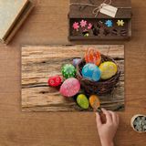 Punto Dizayn Sepette Renkli Paskalya Yumurtaları Tasarımı 240 Parça Ahşap Puzzle Ahşap Kutuda MPY50322