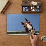 Punto Dizayn Sevimli Kahverengi At Tasarımı 240 Parça Ahşap Puzzle Ahşap Kutuda MPY40081