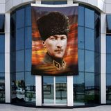 Punto Dizayn Sivil Mustafa Kemal Atatürk Portresi Poster Bayrak Raşel Kumal 4x6 metre ATA20