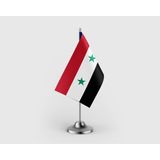 Punto Dizayn Suriye Devleti Tekli Saten Masa Bayrağı Seti