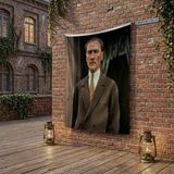 Punto Dizayn Takım Elbise Gazi Mustafa Kemal Atatürk poster Bayrak Raşel Kumaş 100x150 cm ATA55