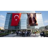 Punto Dizayn Takım Elbiseli Eli Cebinde Atatürk Bayrak ve Türk Bayrağı Premium Raşel Kumaş 2'li Set 10X15 Metre ATA29