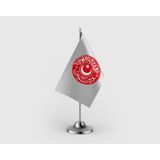 Punto Dizayn Terakkiperver Cumhuriyet Fırkası Tekli Saten Masa Bayrağı Seti