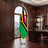 Punto Dizayn Vanuatu Direkli - Altın Saçaklı Saten Makam Bayrağı Seti (Krom Direk)