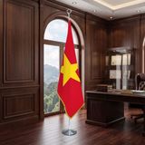 Punto Dizayn Vietnam Direkli - Altın Saçaklı Saten Makam Bayrağı Seti (Krom Direk)
