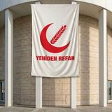 Punto Dizayn Yeniden Refah Partisi Bayrağı 140GR Premium Raşel Kumaş 200X300 cm