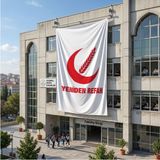 Punto Dizayn Yeniden Refah Partisi Bayrağı 140GR Premium Raşel Kumaş 6x9 Metre
