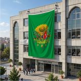 Punto Dizayn Yeşil Osmanlı Imparatorluğu Bayrağı 140GR Premium Raşel Kumaş 6x9 Metre