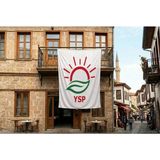 Punto Dizayn Yeşil Sol Parti Bayrağı 140GR Premium Raşel Kumaş 300X450CM