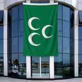 Punto Dizayn Yeşil Üç Hilal Osmanlı Imparatorluğu Bayrağı 140GR Premium Raşel Kumaş 400X600CM