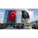 Punto Dizayn Yürüyen Atatürk Portresi Bayrak ve Türk Bayrağı Premium Raşel Kumaş 2'li Set 10X15 Metre ATA77