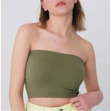 PUPA Kadın Büstiyer Straplez Crop Bluz - Açık Yeşil