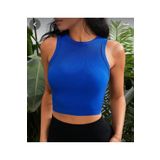 Pupa Kadın Mavi Halter Yaka Fitilli Crop Bluz