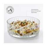 Pupa Model El Yapımı Üfleme Cam Sunum Kasesi - Optikli (Çizgili) Dekoratif Salata, Meyve ve Meze Kasesi (14X6 Cm) - 0 - Siyah - Option-1
