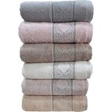 Pupilla Bambu Love El-Yüz Havlu Takımı 50X90CM 6'lı Paket - 001-Renkli - 50 x 90 cm