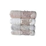Pupilla Bambu Nakışlı 6 Lı Paket El-Yüz Havlu Seti 50*90 Janet 1068 - Renkli