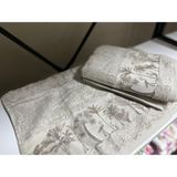 Pupilla Bambu Palmiye Desenli El Yüz Havlusu - 50 x 90 cm - Açık Kahverengi