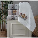 Pupilla Baskılı Penye Camelya El-Yüz Havlu 50X90CM 4'lü Paket - 001-Renkli - 50 x 90 cm