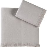 Pupilla Collection Bernini %100 Pamuk 2'Li Banyo Havlu Seti (50*90+70*140) - Kahve - 50 x 90 cm
